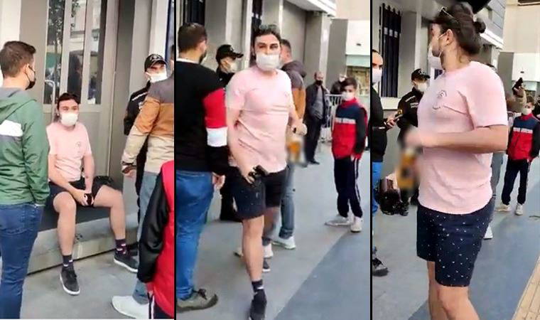 İçki içenin etrafını çevreleyip, içeceği çöpe atmasını beklediler