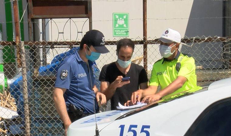 Kısıtlama ihlalinden işlem yapan ekibi görüntüleyince gözaltına alındı