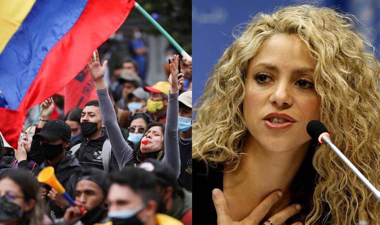 Shakira'dan Kolombiya'daki protestolara destek