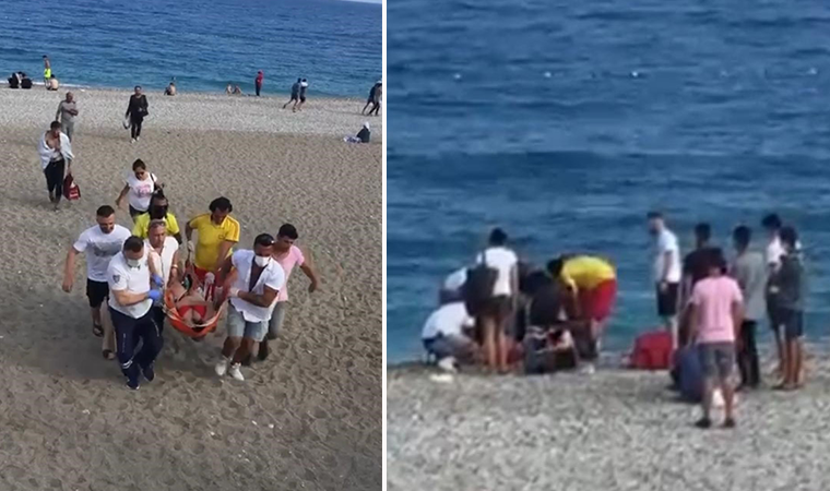 Denize giren yerleşik Rus kadın, boğulma tehlikesi yaşadı