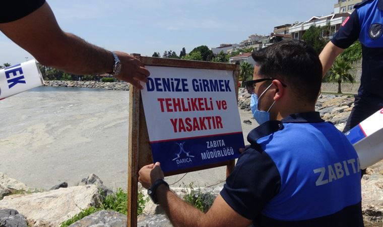 Darıca’da müsilaj sahili kapladı, denize girmek yasaklandı
