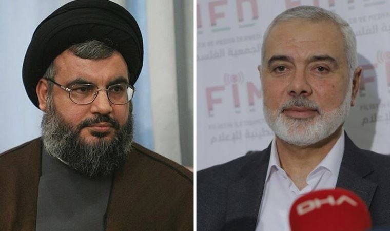 Hamas lideri Haniyye ve Hizbullah lideri Nasrallah bir araya geldi