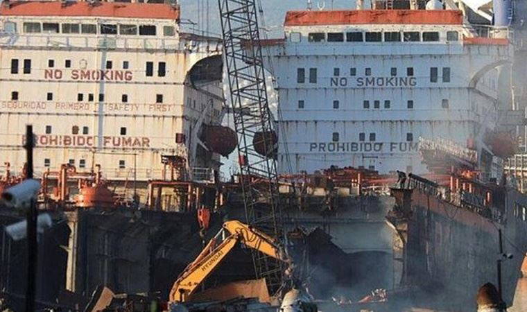 Aliağa'da gemi söküm bölgesinde iş kazası: 1 ölü, 1 ağır yaralı
