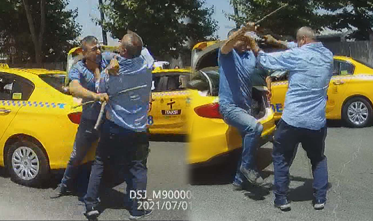 Fatih'te taksiciler sopalarla birbirine girdi