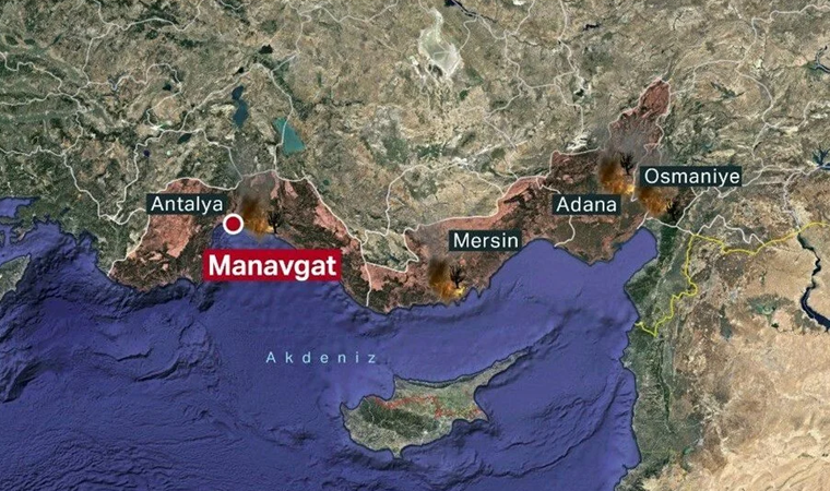 Mersin-Antalya kara yolu yangın nedeniyle kapatıldı