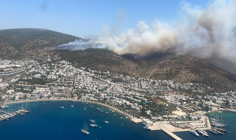 Son dakika gelişmesi... Bodrum’da yangın! Patlama sesi duyuldu