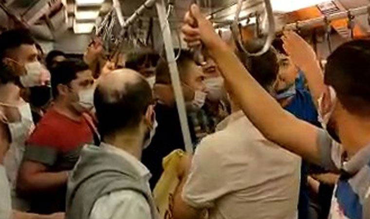 Metroda maske kavgası