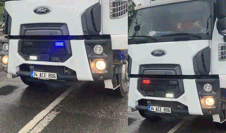 Çakarı bu kez damperli kamyona taktılar