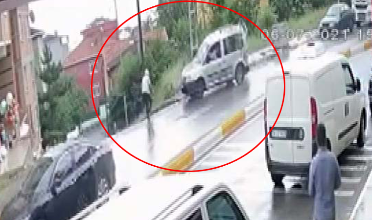 Ehliyetsiz sürücü önce yayaya çarptı sonra iş yerine daldı