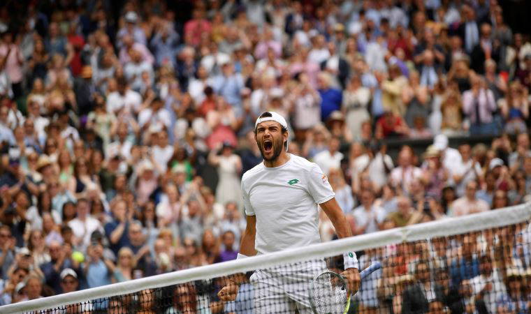 Wimbledon'da tek erkeklerde ilk finalist Matteo Berrettini