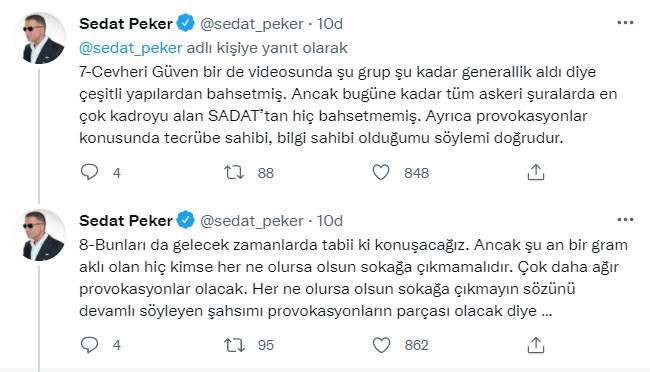 Sedat Peker'in iddiası: AKP ve FETÖ mahrem görüşme yapıyor