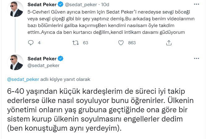 Sedat Peker'in iddiası: AKP ve FETÖ mahrem görüşme yapıyor