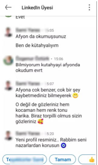 İş ararken gelen taciz mesajlarını ifşa etti