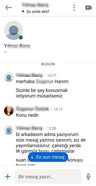 İş ararken gelen taciz mesajlarını ifşa etti