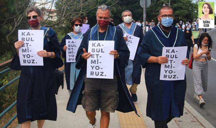 AKP’li Melih Bulu’nun yerine rektör olarak atanan Naci İnci protesto edildi