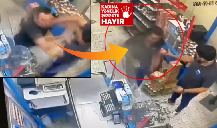 A-101'de skandal görüntüler! Kadın çalışana saldırı