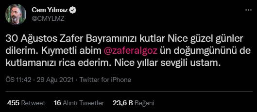 Ünlü isimlerden 30 Ağustos Zafer Bayramı mesajları