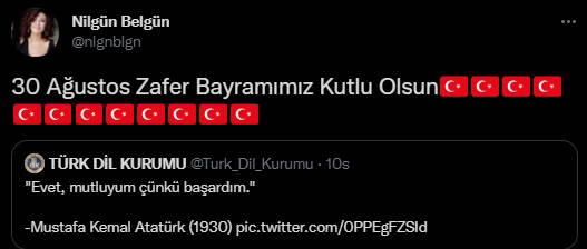 Ünlü isimlerden 30 Ağustos Zafer Bayramı mesajları