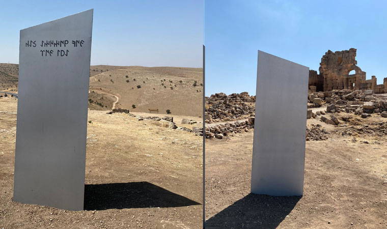 'Gizemli monolit' bu kez tarihi Zerzevan'da ortaya çıktı