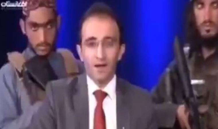 Taliban’dan şaşkına çeviren görüntü: Canlı yayında sunucunun etrafını sardılar!