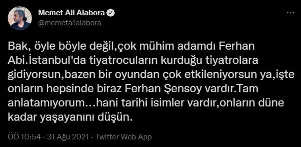 Ünlü isimlerden Ferhan Şensoy'a veda paylaşımları