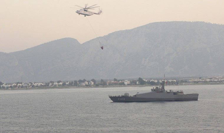 MSB: Yangınlara müdahale için bir bot ve çıkarma gemisi sevk edildi