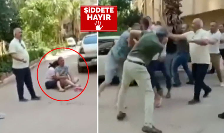 Taşlı, yumruklu otopark kavgası kamerada