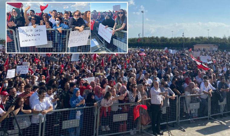 Maltepe'de aşı karşıtlarından miting