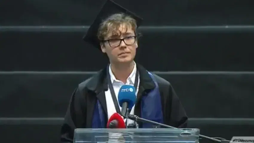 İTÜ Birincisi Hüseyin Umutcan Ay'ın konuşması gündem oldu