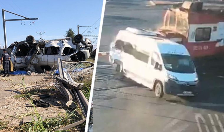 Son dakika... Tekirdağ'da yük treni minibüse çarptı: 6 ölü