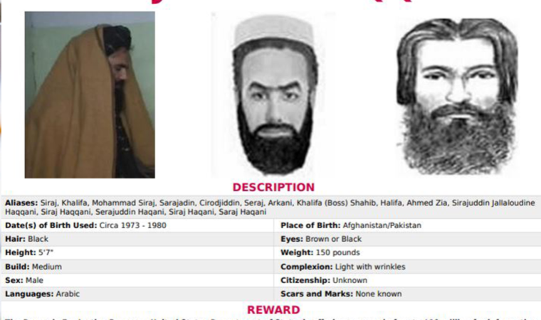 Taliban'dan FBI’ın en çok arananlar listesinde bulunan İçişleri Bakanı için yanıt