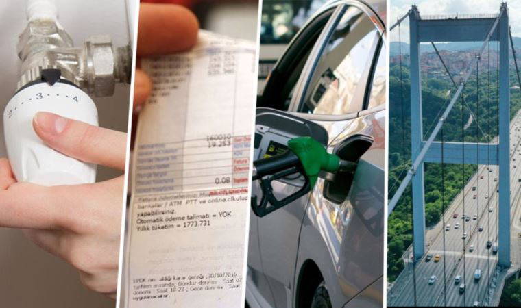 Yeni yılda elektrik, doğalgaz, benzin, Avrasya Tüneli ve birçok kaleme dev zam