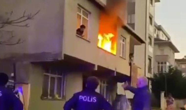 Ümraniye'de korku dolu anlar: Ailesiyle tartışıp evi ateşe verdi