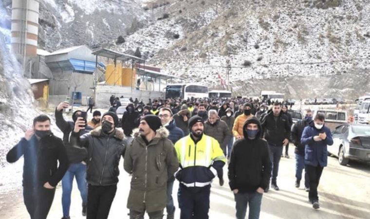 Divriği'de maden işçileri insanca çalışma talebiyle yürüyüş yaptı