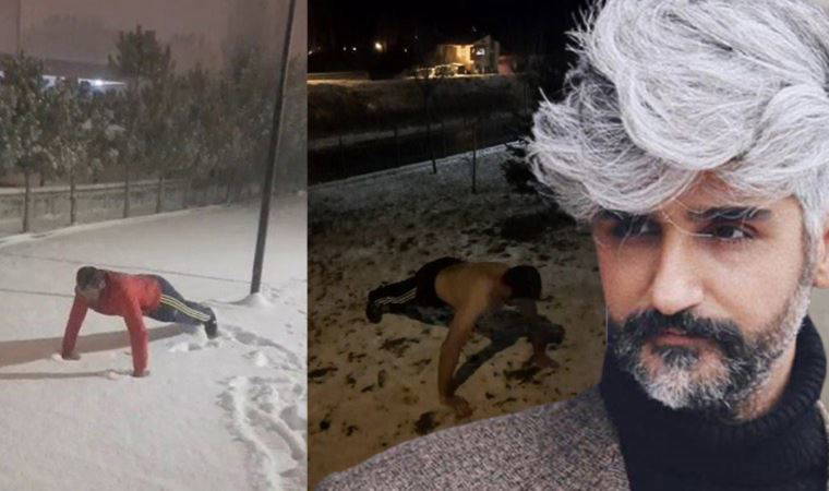 Manuş Baba’ya dondurucu soğukta şınavlı tepki