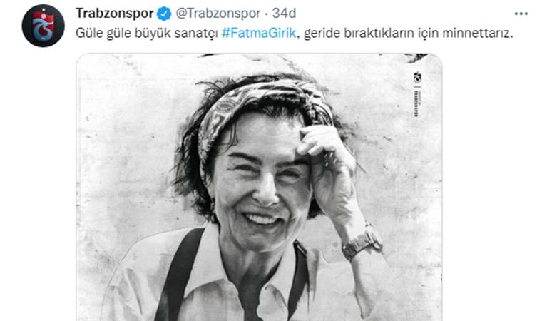 Süper Lig ekiplerinden Fatma Girik paylaşımı