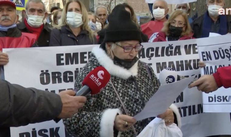 DİSK Emekli-Sen üyelerinden 'zam' protestosu