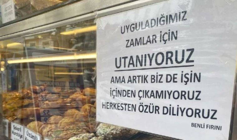 Fiyatlarına utanarak zam yapan fırıncı özür diledi