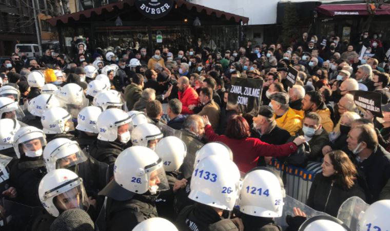 Eskişehir'deki elektrik faturası protestosuna polisten müdahale