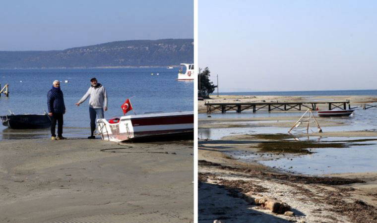 Çanakkale'de deniz çekildi, tekneler karaya oturdu: 'Bu yıl daha çok yaşandı'