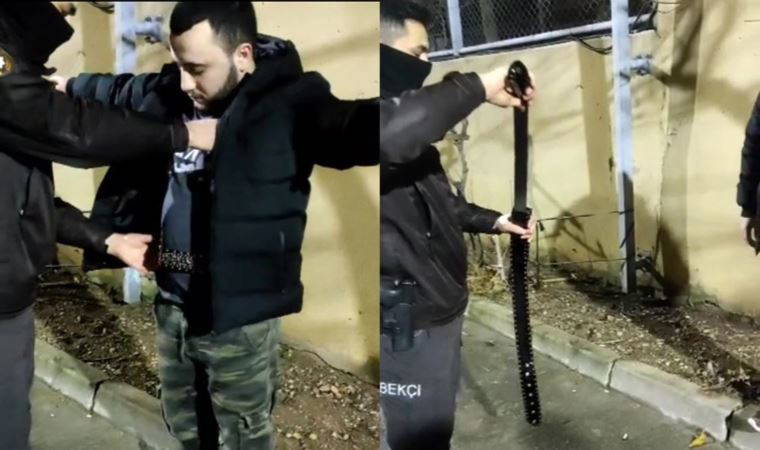 Bekçileri şaşırtan anlar; Kemerin içinden kılıç çıktı