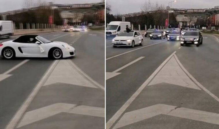 'İzinli' çakarlı araçlarla düğün konvoyu: Drift de yaptılar
