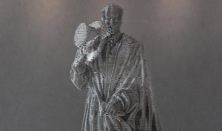 Çelikten Atatürk heykelinin açılışı yapıldı