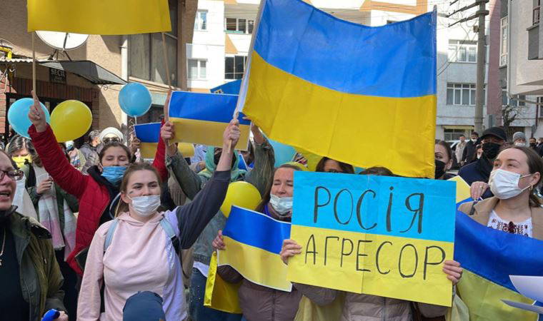 Eskişehir'de 'Rusya' protestosu gerçekleştirildi