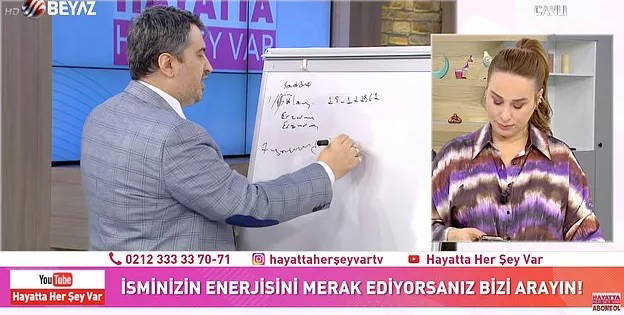 'Hayatta Her Şey Var' isimli programda İsim Analisti Önder Özcan'ın yanıtları gündem oldu: 'Eşinize İhlas Suresi okuyarak baklava yedirin'