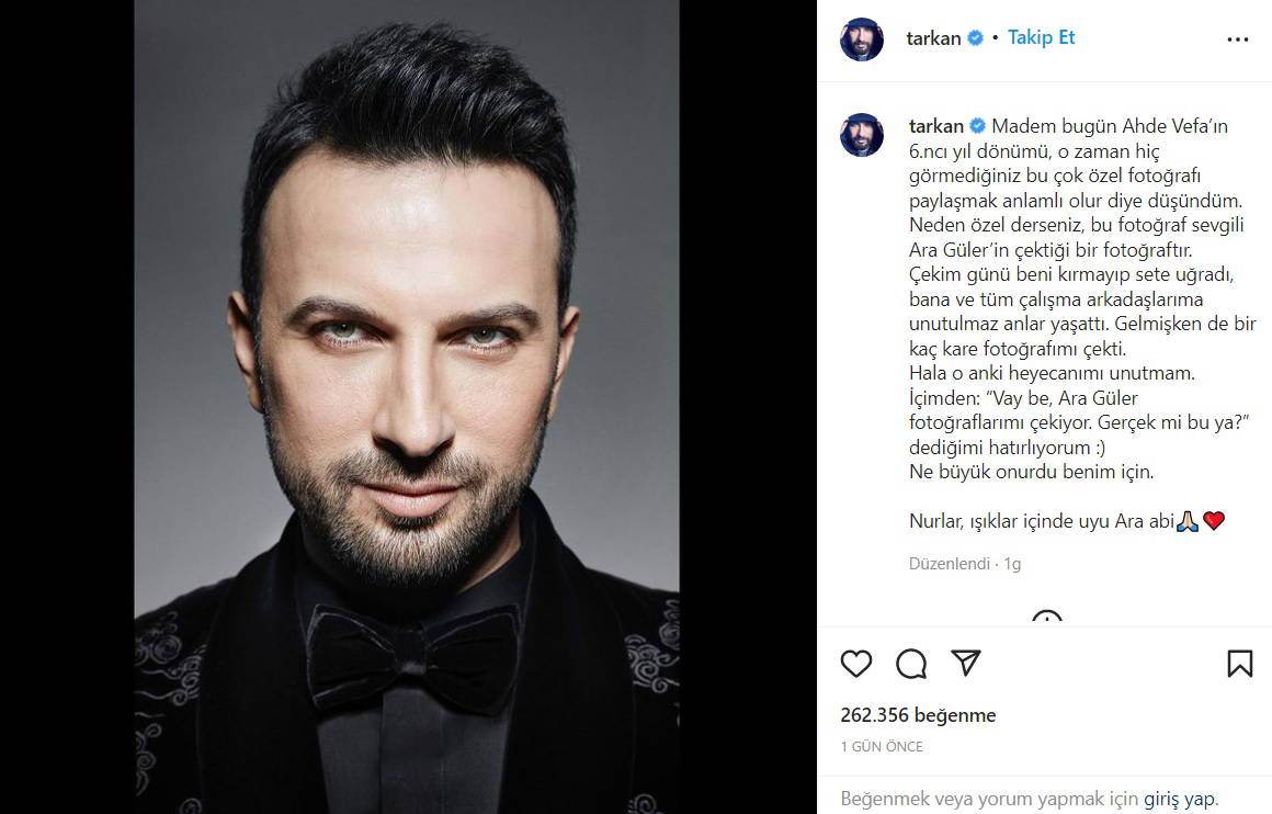 Tarkan, Ara Güler'i 'Gerçek mi bu?' sözleriyle andı