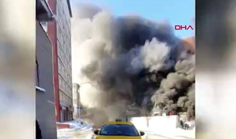 Ataşehir'de kağıt toplayıcılarının kaldığı konteynerde yangın (13 Mart 2022) (Video Haber)