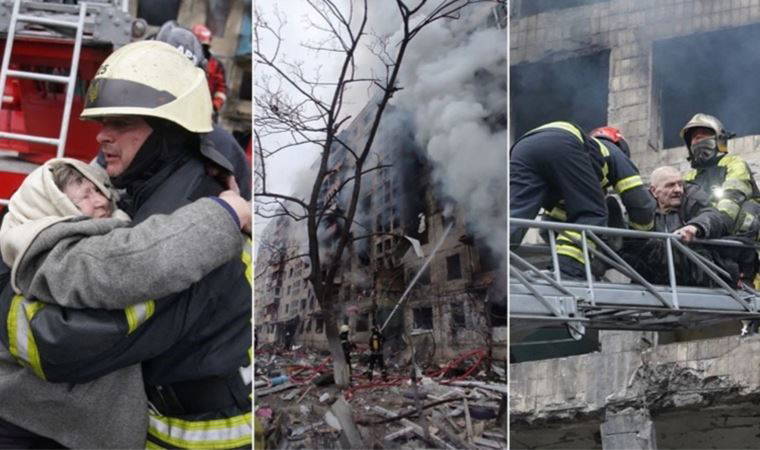 Rus birlikleri Kiev’de bir apartmanı vurdu: 2 ölü, 12 yaralı