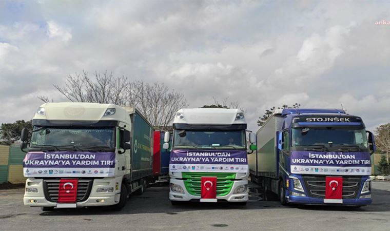 İBB Ukraynalı sığınmacılara yardım gönderdi