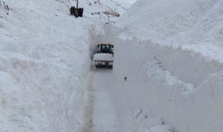 Çığdan kapanan mahalle yolu kar tünelleriyle açıldı